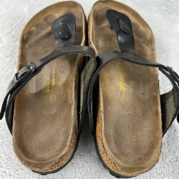 Birkenstock Gizeh Black Leather Thong Sandals Women’s Size 40 EU - Picture 7 of 12